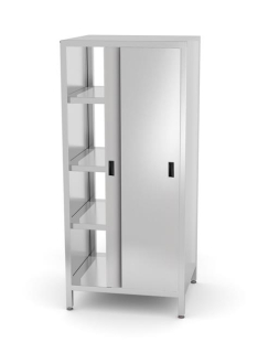 Priepustná skrinka s posuvnými dverami – skrutkovaná, HENDI, Kitchen Line, 800x700x(H)1800mm