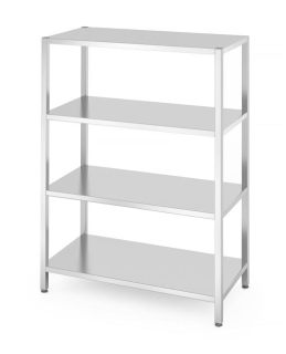 Skladovací regál so 4 plnými policami – skrutkový, HENDI, Kitchen Line, 1200x600x(H)1800mm