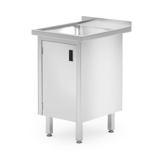 Drezový stôl, zváraný, so skrinkou a pántovými dverami, HENDI, Profi Line, 500x600x(H)850mm