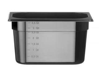 Nádoba GN 1/4, HENDI, Profi Line, GN 1/4, 4L, Čierna, 265x162x(H)150mm
