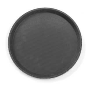 Polypropylénový servírovací podnos, protišmykový, guľatý, čierny, HENDI, ⌀360x(H)20mm