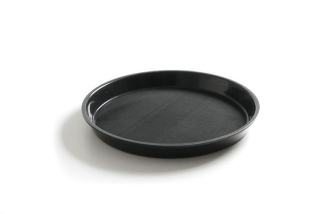 Polypropylénový servírovací podnos, protišmykový, guľatý, vysoký okraj, čierny, HENDI, ⌀360x(H)39mm