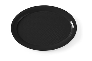 Polypropylénový podnos Fast Food, oválny, HENDI, Čierna, 265x195x(H)15mm
