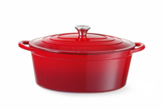 Liatinový smaltovaný kastról, HENDI, 6,88L, Červená, 405x255x(H)134mm