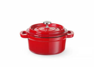 Liatinový smaltovaný kastról, HENDI, 0,27L, Červená, 130x100x(H)48mm