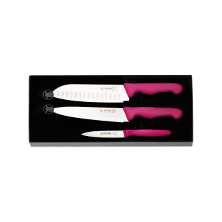 Giesser | Set nožů, růžový – Santoku, kuchařský, Fresh