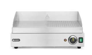 Grilovacia doska, HENDI, Profi Line, 1/2 hladká, 1/2 drážkovaná, 230V/2400W, 527x404x(H)233mm