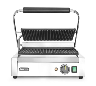 Kontaktný grill Panini, HENDI, drážkovaný vrch a spodok, 230V/2200W, 430x375x(H)216mm
