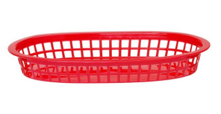 Košík na pečivo oválny, HENDI, Červená, 6 ks, 272x175x(H)38mm
