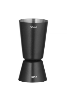 Barmanská mierka - jigger 25/50 ml, BarUp, Čierna, ⌀45x(H)86mm