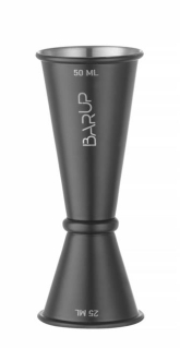 Barmanská mierka - jigger 25/50 ml, BarUp, Čierna, ⌀44x(H)110mm