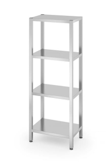 Skladovací regál so 4 plnými policami – skrutkový, HENDI, Kitchen Line, 600x400x(H)1800mm