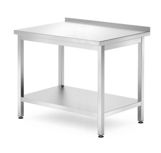 Stenový stôl s poličkou – skrutkový, hĺbka 700 mm, HENDI, Profi Line, 1000x700x(H)850mm