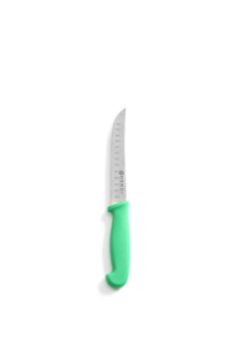Univerzálny nôž s guľatou ocieľkou, HENDI, dlhý , Zelená, (L)230mm