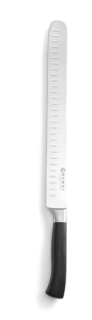 Nôž na šunku a lososa, HENDI, Profi Line, okrúhly zábrus, Čierna, (L)430mm