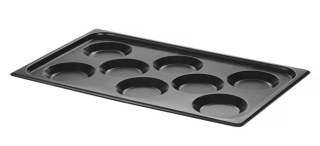 Plech s nepriľnavou povrchovou úpravou, určené na prípravu vajec alebo lievancov, vhodné pre konvektomaty, HENDI, GN 1/1, Čierna, 530x325x(H)26mm