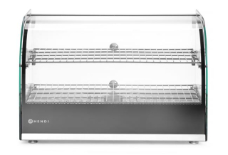 Nastaviteľná ohrevná vitrína, HENDI, dvoj úrovňová, Čierna, 220-240V/800W, 554x376x(H)376mm
