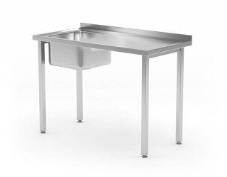 Stôl s drezom, skrutkovaný, HENDI, Kitchen Line, 1000x600x(H)850mm